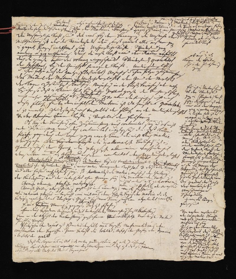 Emmanuel Kant, [Fragment d'un texte philosophique] [date inconnue] © Fondation Martin Bodmer / Naomi Wenger