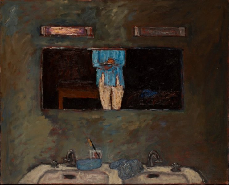 Néon et lavabo (autoportrait), 1959