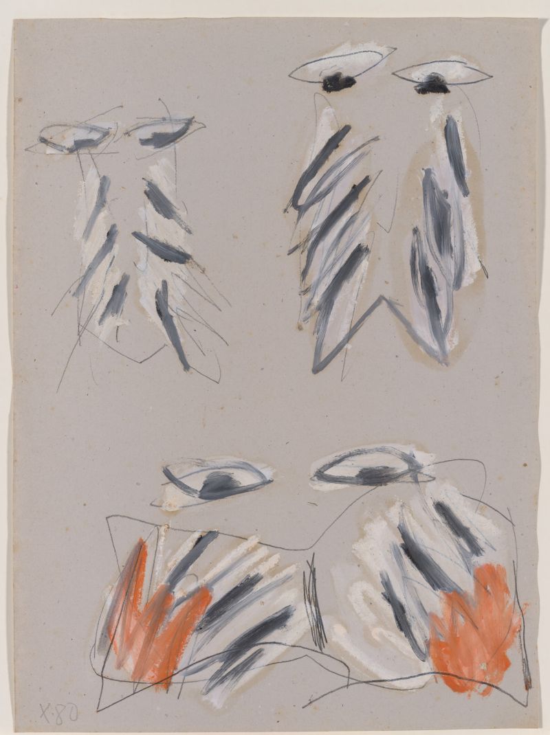 Miquel Barceló, LecturaOctobre 1980, Vinyle, pigments et crayon graphite sur papier44 x 32,5 cm© Miquel BarcelóPhoto : David Bonet