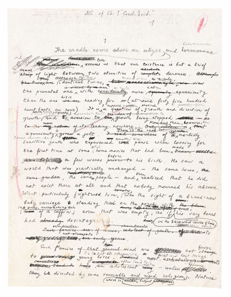 Vladimir Nabokov, Conclusive Evidence: A Memoir, [première version d’Autres rivages], [1950-1951] © The Vladimir Nabokov Literary Foundation, Inc.