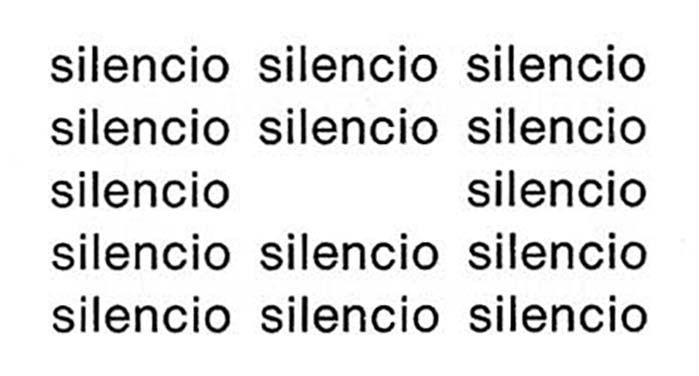 Eugen Gomringer, Silencio, 1953