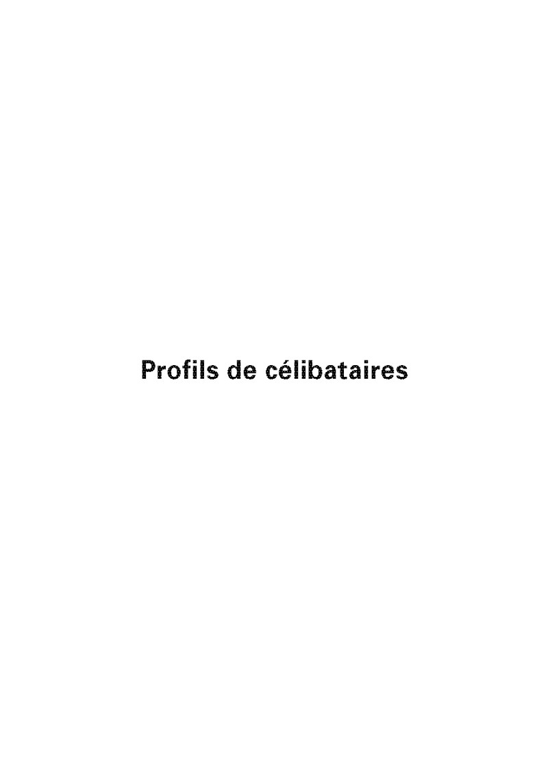 Profils de célibataires